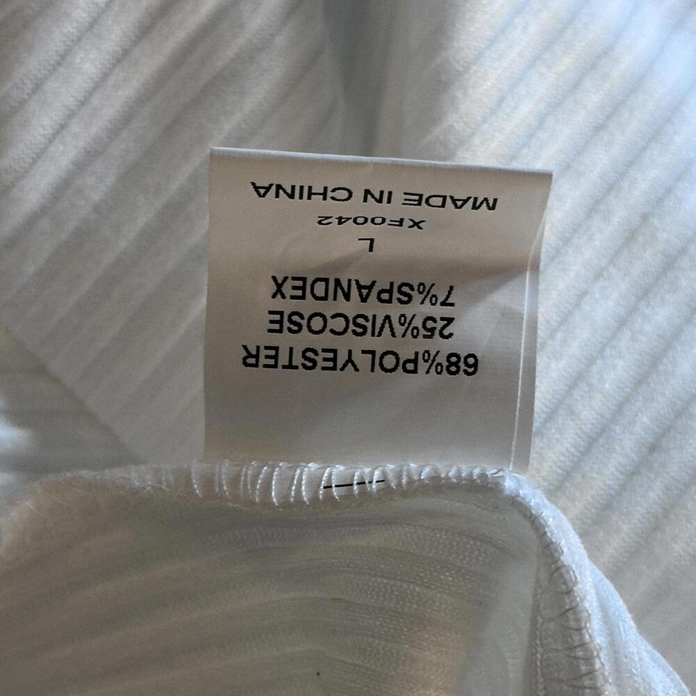 White Ribbed Ruched Off-Shoulder Long Sleeve Crop Top - Picture 5 of 15